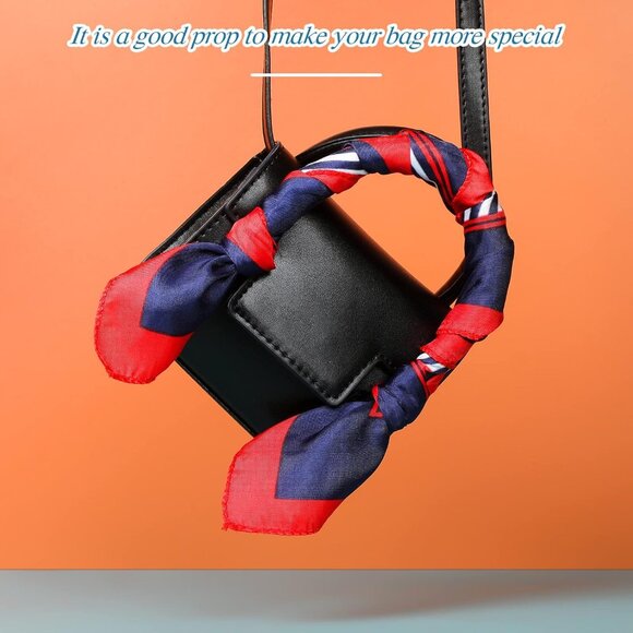 Nautical Square Scarf Imitated Silk 19.69x19.69in Red White Blue Women Ladies - Picture 7 of 7